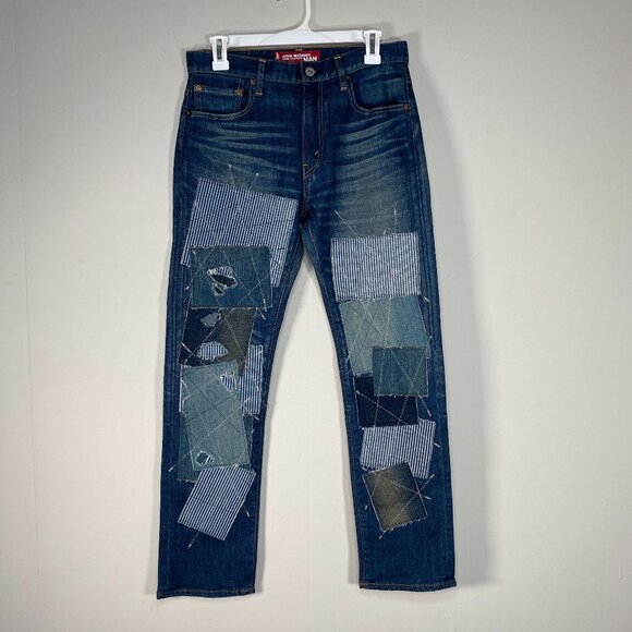 Levi's 513 x Junya Watanabe Patchwork Denim Jeans Men 30 x 32 Blue Casual Pants - Picture 1 of 16